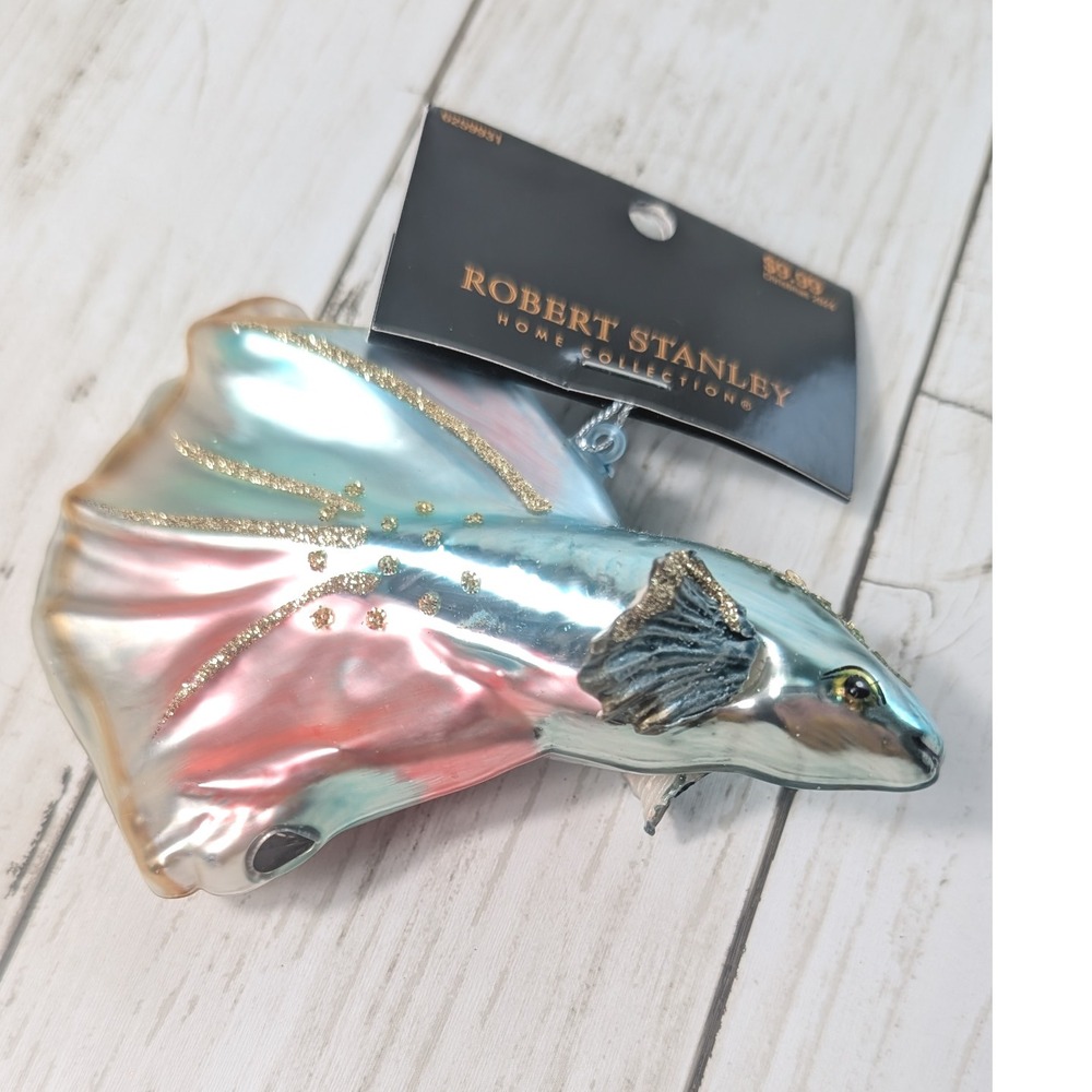Robert Stanley Betta Fish Glass 5 Inch Ornament‎ Decorative NWT